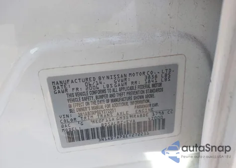 2014 Nissan Sentra Sr z USA, uszkodzony, nr VIN 3N1AB7AP8EY272251